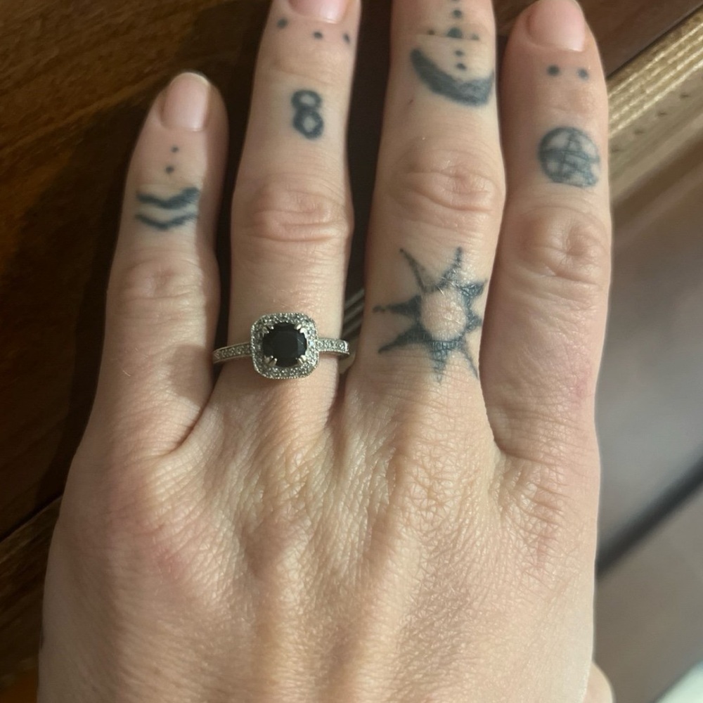 Black Onyx & Diamond 14k Ring